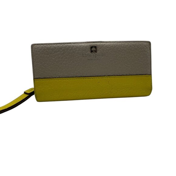 Kate Spade Leather Tan & Yellow Spencer Bifold Wallet - Picture 4 of 12